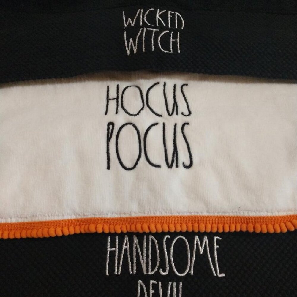 Three (3) Rae Dunn Artisan Collection by Magenta Hand Towels - Halloween